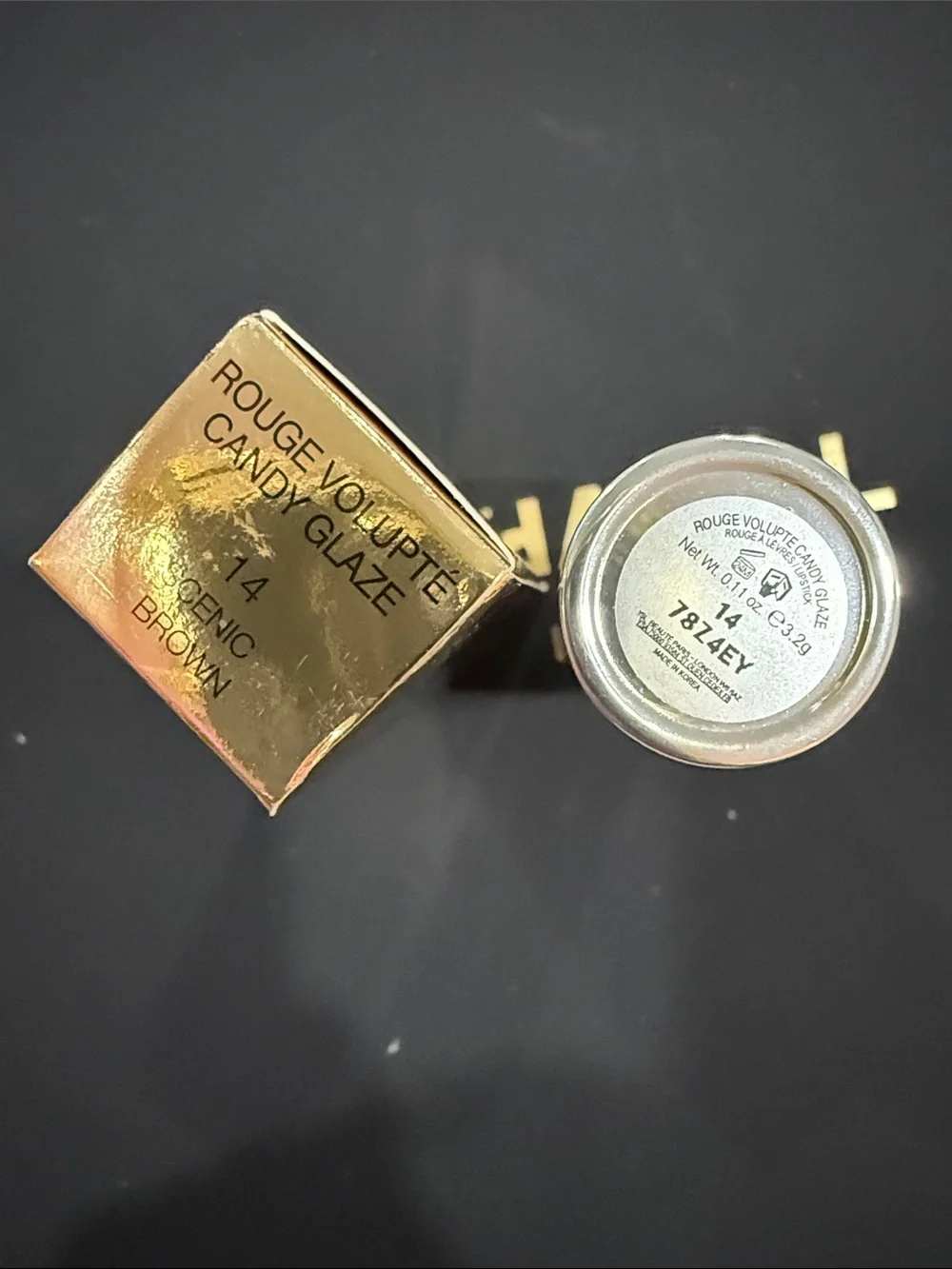 Yves Saint Laurent Rouge Volupté Candy Glaze Lipstick scenic brown